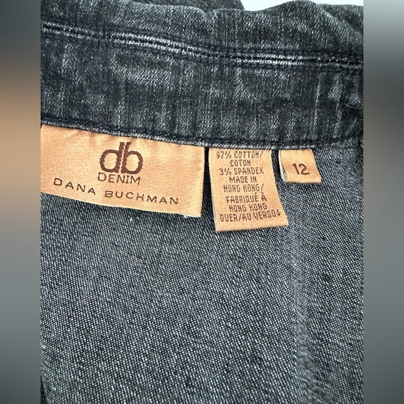 Dana Buchman zip u black denim jacket - Picture 3 of 4